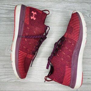 Under armor athletic sneakers shoes size 8 pink purple running shoes sports work